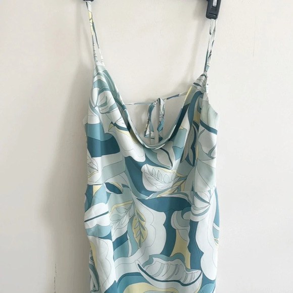 Forever 21 plus green tropical print cinch sleeveless midi dress size 1X - Picture 6 of 8